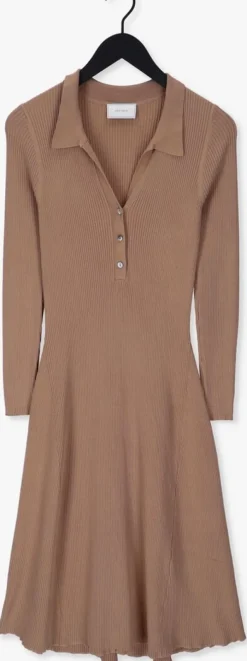 camel neo noir midi jurk mira soft knit dress