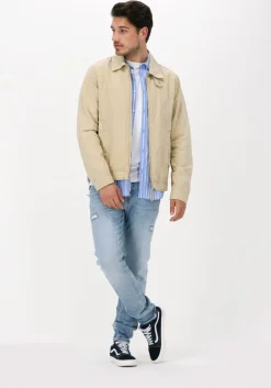 camel scotch & soda jack short garment-dyed cotton-linen jacket