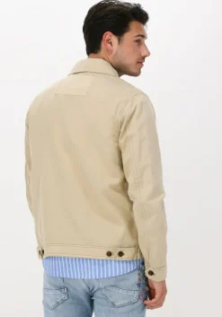camel scotch & soda jack short garment-dyed cotton-linen jacket