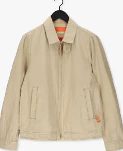 camel scotch & soda jack short garment-dyed cotton-linen jacket