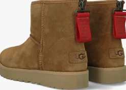 camel ugg vachtlaarzen w classic mini logo zip