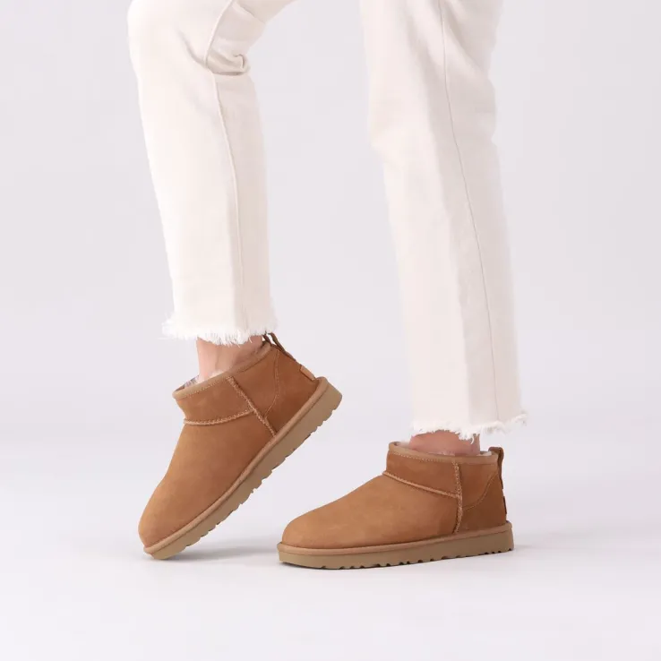 camel ugg vachtlaarzen w classic ultra mini