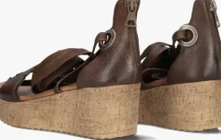 cognac ayana sandalen met hak 722007