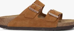 cognac birkenstock slippers arizona dames