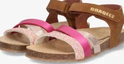 cognac braqeez platte sandalen sammy spain