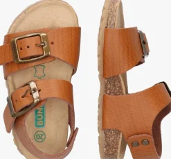 cognac bunniesjr platte sandalen bonny beach