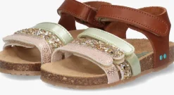 cognac bunniesjr platte sandalen babs beach