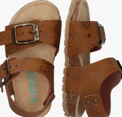 cognac bunniesjr platte sandalen bonny beach