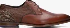 cognac floris van bommel nette schoenen sfm-30361 de stapper