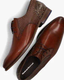 cognac floris van bommel nette schoenen sfm-30361 de stapper