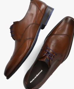 cognac floris van bommel nette schoenen sfm-30173