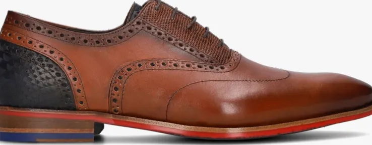 cognac floris van bommel nette schoenen sfm-30229