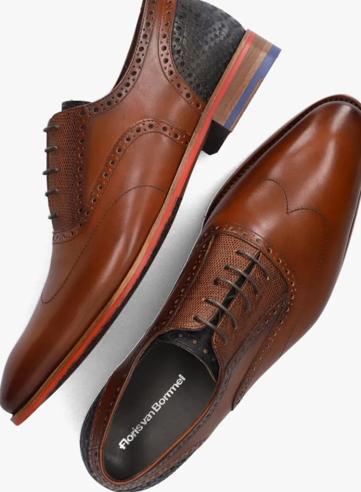 cognac floris van bommel nette schoenen sfm-30229