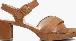 cognac gabor sandalen met hak 953