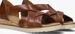 cognac gabor sandalen met hak 782