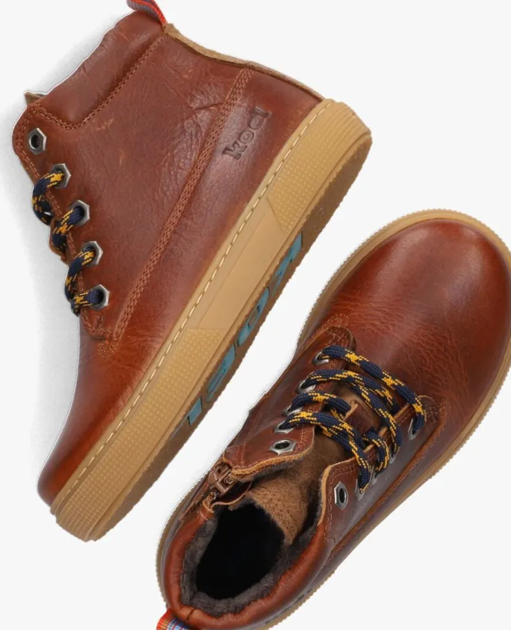 cognac koel4kids hoge sneakers 03m008