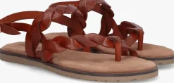 cognac lazamani platte sandalen la75019
