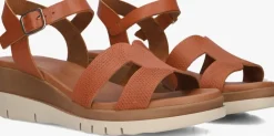 cognac lina locchi sandalen met hak 8224