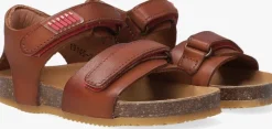 cognac red-rag platte sandalen 19145