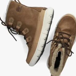 cognac sorel vachtlaarzen sorel explorer ii joan faux fur wp