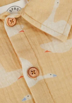 cognac sproet & sprout polo shirt goose print