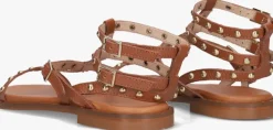 cognac stefano lauran platte sandalen 24202