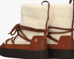 cognac tommy hilfiger snowboots lace-up snowboot
