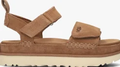 cognac ugg platte sandalen w goldenstar