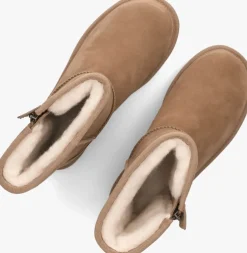 cognac ugg vachtlaarzen classic short bailey laars met zip