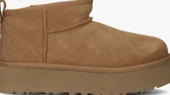 cognac ugg vachtlaarzen classic ultra mini platform k