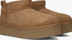 cognac ugg vachtlaarzen classic ultra mini platform k