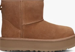 cognac ugg vachtlaarzen kids classic mini platform