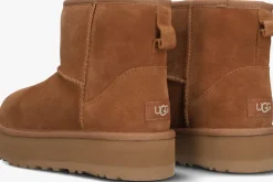 cognac ugg vachtlaarzen kids classic mini platform