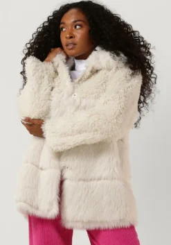 creme beaumont faux fur jas soft fur mix jacket