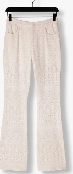 creme liu jo pantalon pizzo macrame tp pants