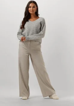 creme selected femme pantalon slfrita-paxa hw extra wide pant