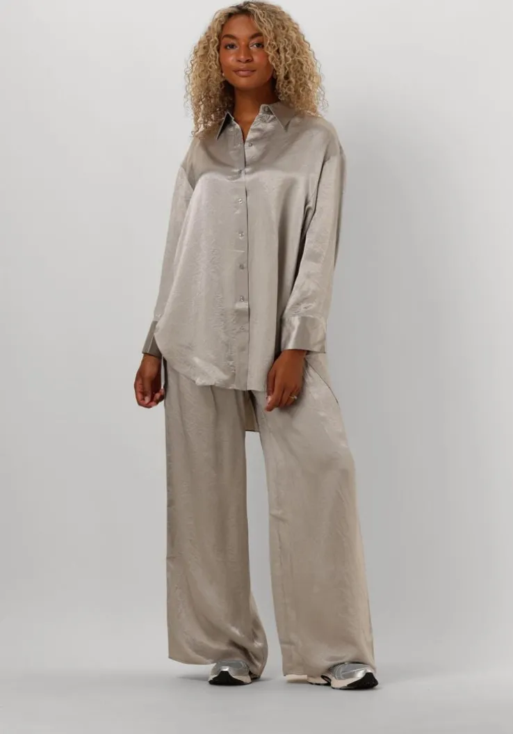 creme selected femme wijde broek slfselene hw wide pant