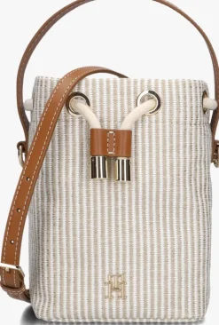 creme tommy hilfiger schoudertas th premium beach le bucket