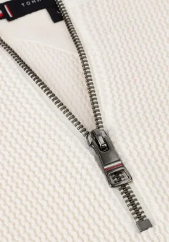 creme tommy hilfiger trui racking structure zip mock