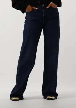 donkerblauwe 7 for all mankind wide jeans lotta luxe vintage paradise cove with raw cut