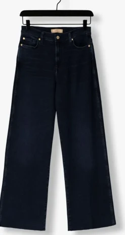 donkerblauwe 7 for all mankind wide jeans lotta luxe vintage paradise cove with raw cut
