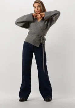 donkerblauwe 7 for all mankind wide jeans lotta luxe vintage paradise cove with raw cut