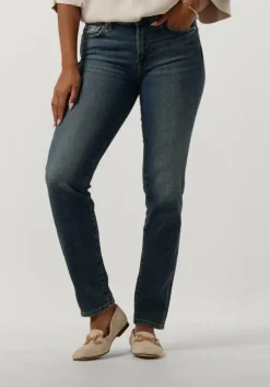 donkerblauwe 7 for all mankind straight leg jeans roxanne luxe vintage sea level
