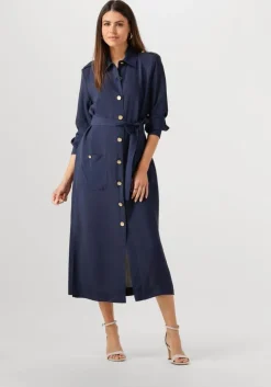 donkerblauwe access midi jurk 53-3328-667