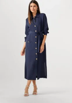 donkerblauwe access midi jurk 53-3328-667