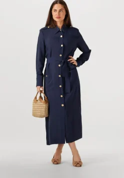 donkerblauwe access midi jurk 53-3328-667