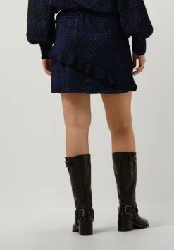 donkerblauwe alix the label minirok graphic raffle skirt