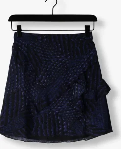 donkerblauwe alix the label minirok graphic raffle skirt