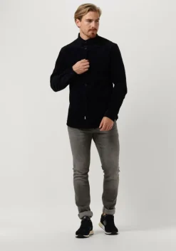 donkerblauwe anerkjendt overshirt akleif corduroy shirt