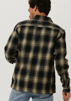 donkerblauwe anerkjendt overshirt aklion thick check overshirt